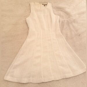 Banana Republic Cream Textured A-Line Dress